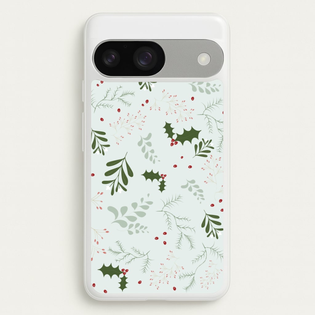 Christmas Floral Pattern - Christmas Phone Case for Google Pixel 9 / 9 Pro