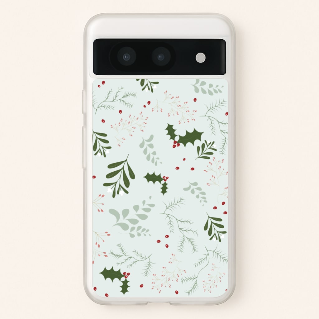 Christmas Floral Pattern - Christmas Phone Case for Google Pixel 8a