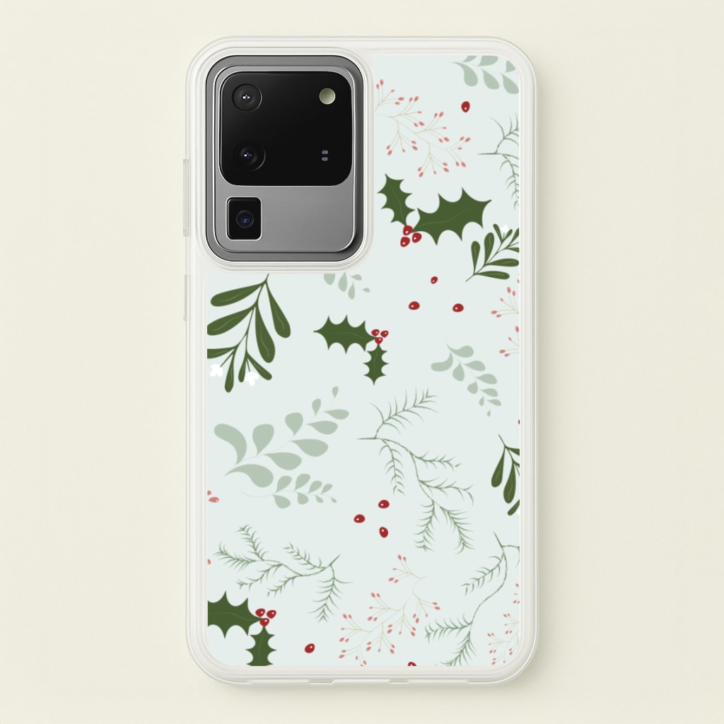 Christmas Floral Pattern - Christmas Phone Case for Galaxy S20 Ultra