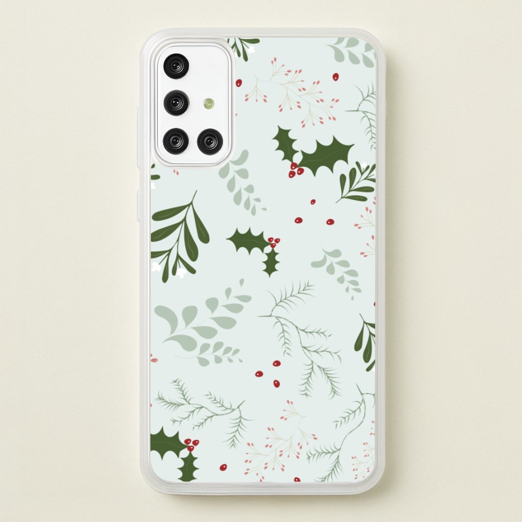 Christmas Floral Pattern - Christmas Phone Case for Galaxy A71