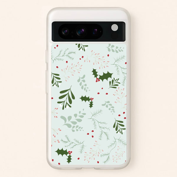 Christmas Floral Pattern - Christmas Phone Case for Google Pixel 8 Pro