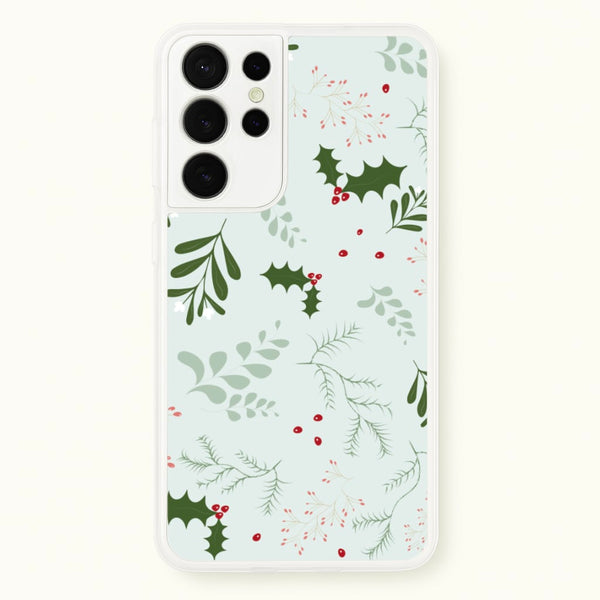 Christmas Floral Pattern - Christmas Phone Case for Galaxy S21 Ultra