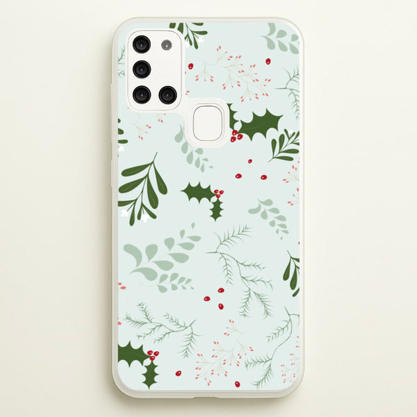 Christmas Floral Pattern - Christmas Phone Case for Galaxy A21s