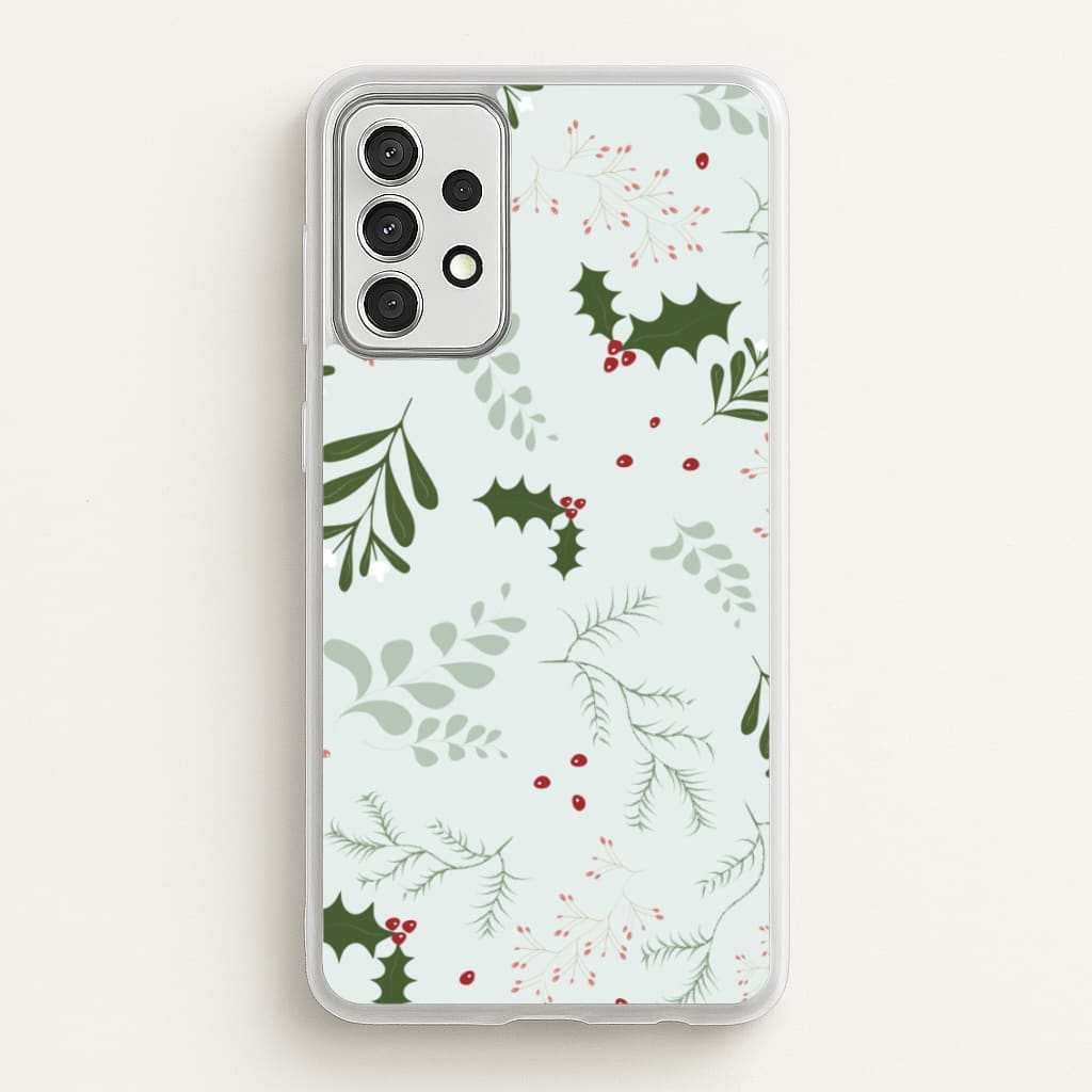 Christmas Floral Pattern - Christmas Phone Case for Galaxy A52 / A52s