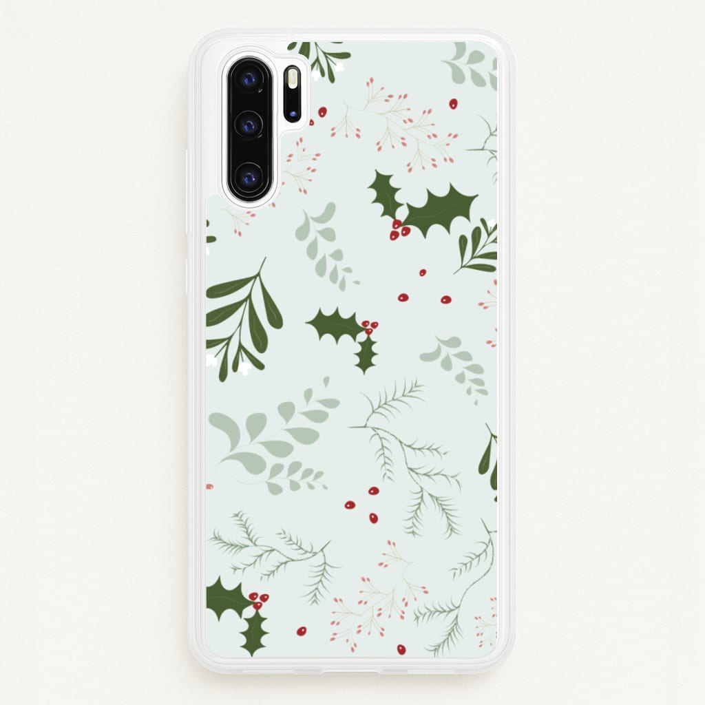 Christmas Floral Pattern - Christmas Phone Case for Huawei P30 Pro