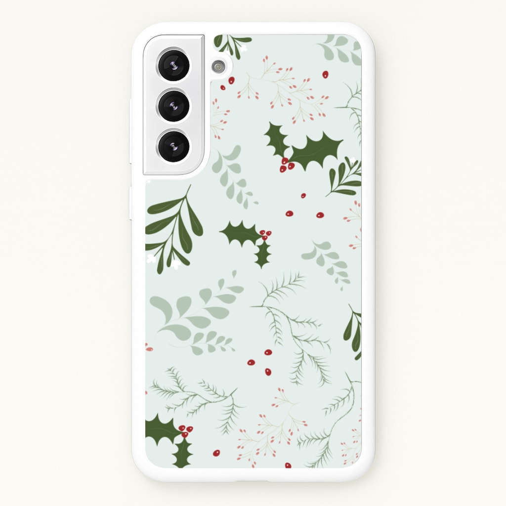 Christmas Floral Pattern - Christmas Phone Case for Galaxy S22 Plus