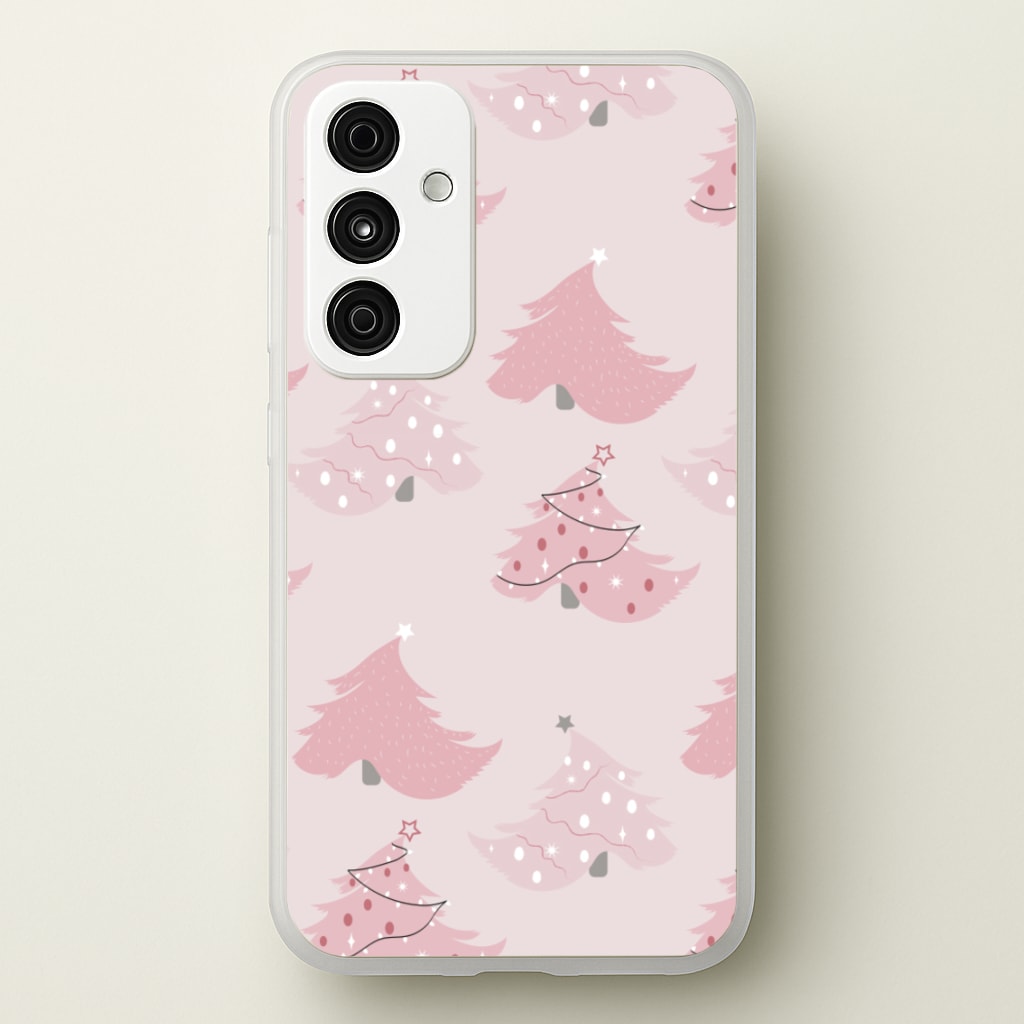 Pink Christmas Tree Pattern - Christmas Phone Case for Galaxy A15