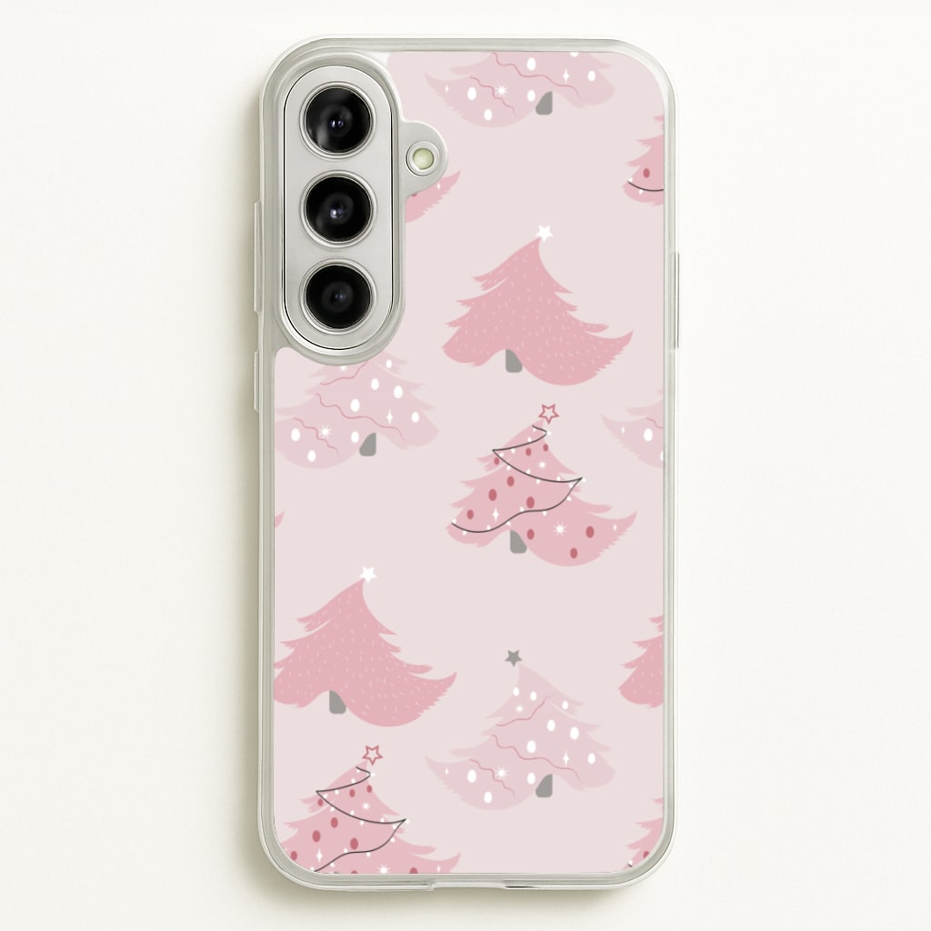 Pink Christmas Tree Pattern - Christmas Phone Case for Galaxy A56