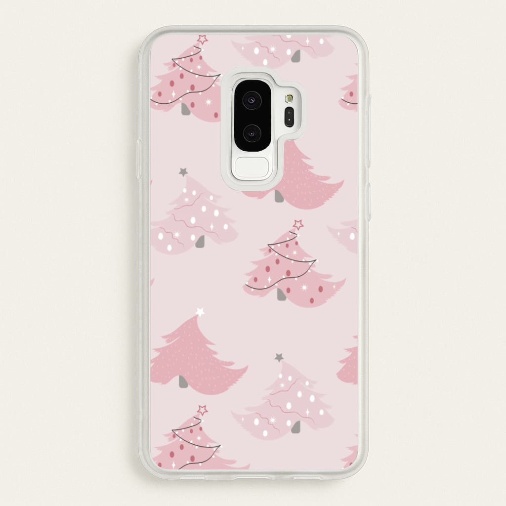 Pink Christmas Tree Pattern - Christmas Phone Case for Galaxy S9 Plus