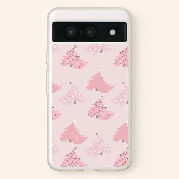 Pink Christmas Tree Pattern - Christmas Phone Case for Google Pixel 8