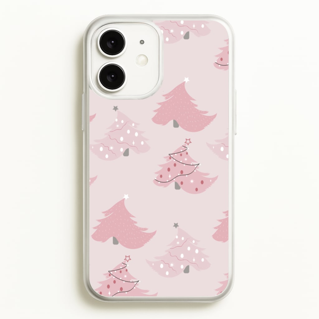 Pink Christmas Tree Pattern - Christmas Phone Case for iPhone 11