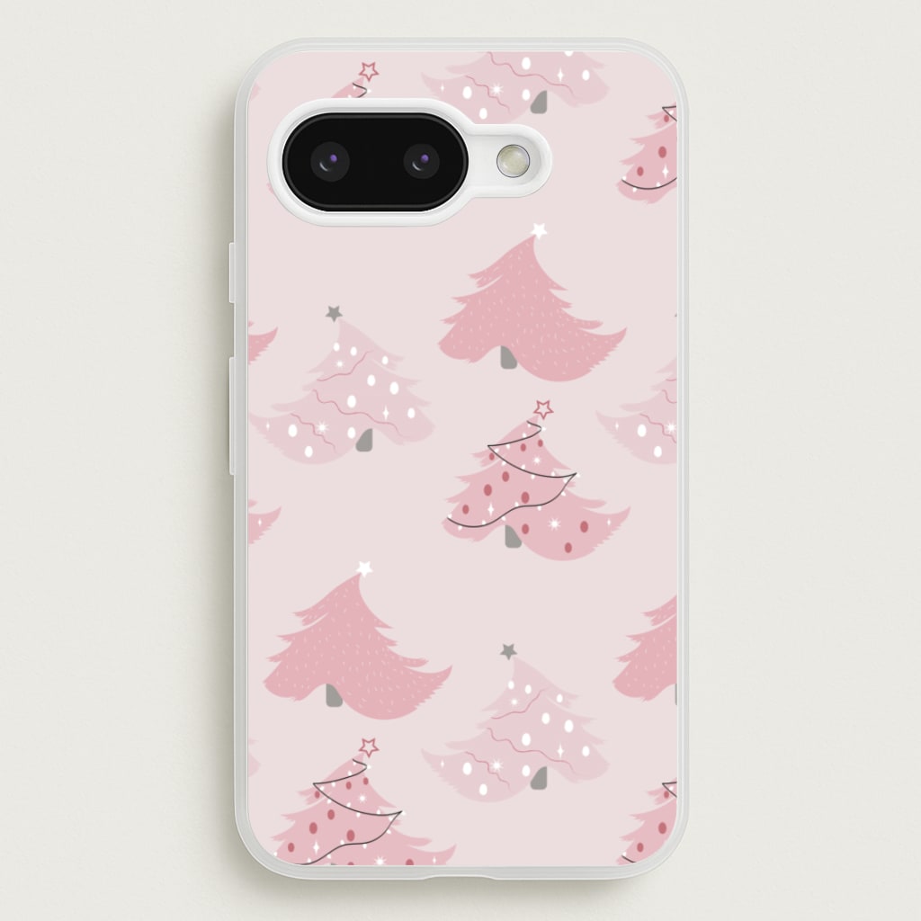 Pink Christmas Tree Pattern - Christmas Phone Case for Google Pixel 9a