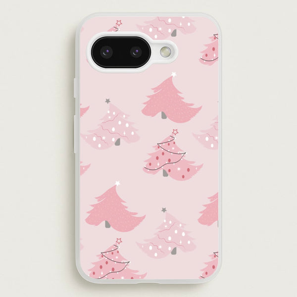 Pink Christmas Tree Pattern - Christmas Phone Case for Google Pixel 9a