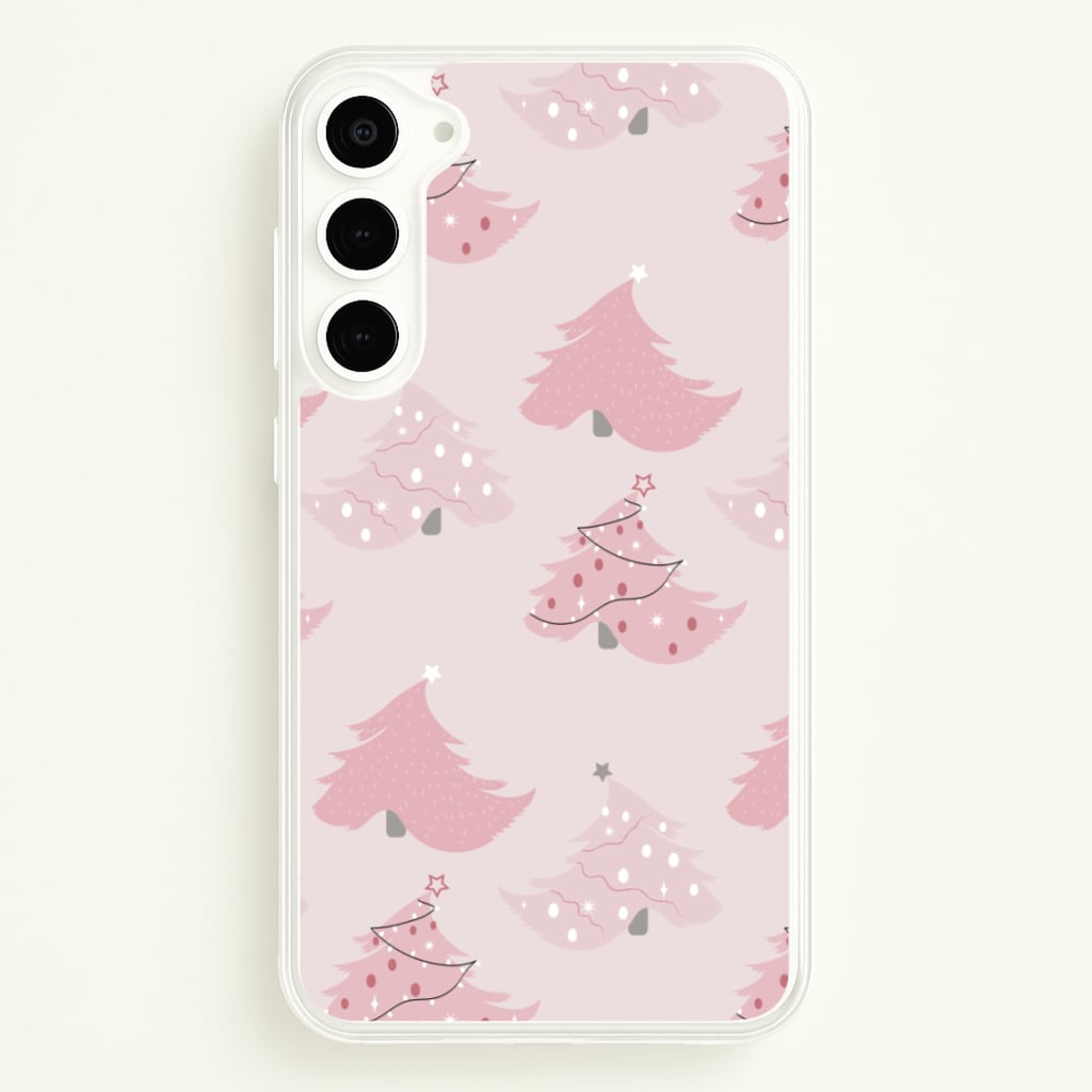 Pink Christmas Tree Pattern - Christmas Phone Case for Galaxy S23 Plus