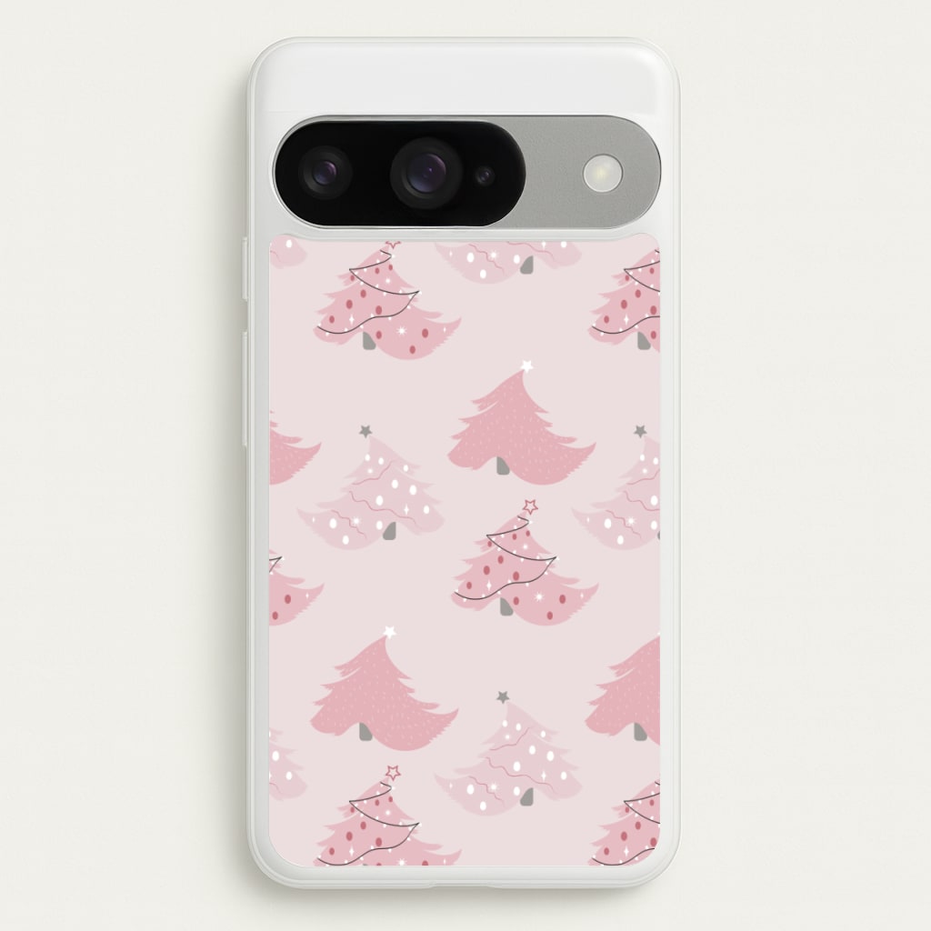 Pink Christmas Tree Pattern Phone Case for Google Pixel 10 / 10 Pro