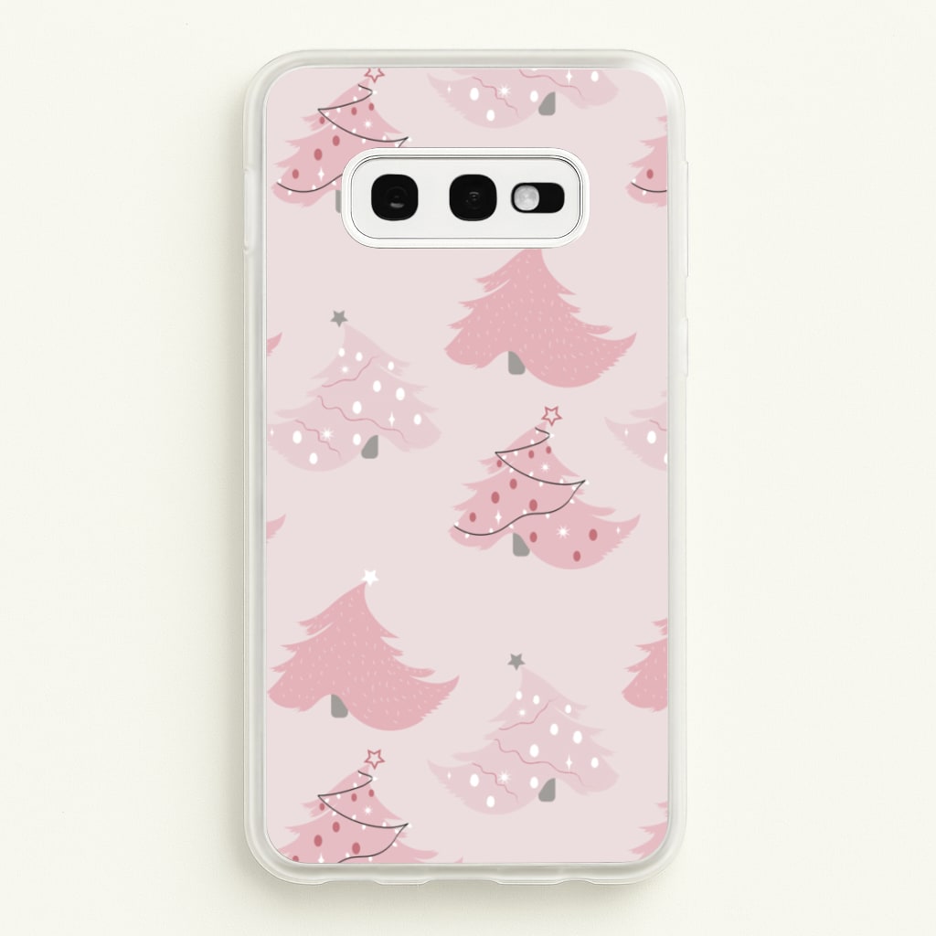 Pink Christmas Tree Pattern - Christmas Phone Case for Galaxy S10e