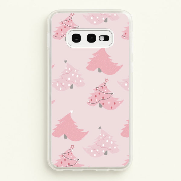 Pink Christmas Tree Pattern - Christmas Phone Case for Galaxy S10e