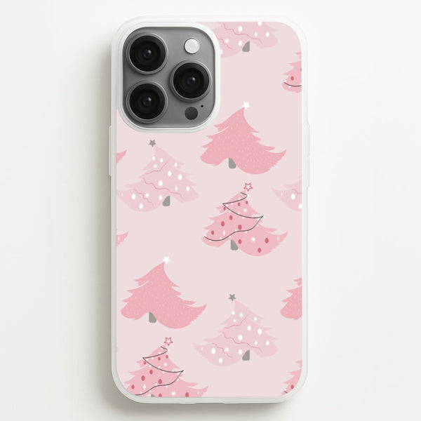 Pink Christmas Tree Pattern - Christmas Phone Case for iPhone 13 Pro Max