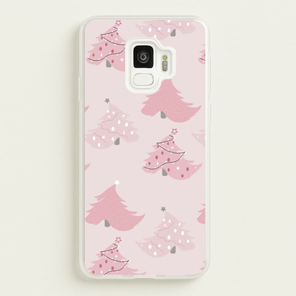 Pink Christmas Tree Pattern - Christmas Phone Case for Galaxy S9