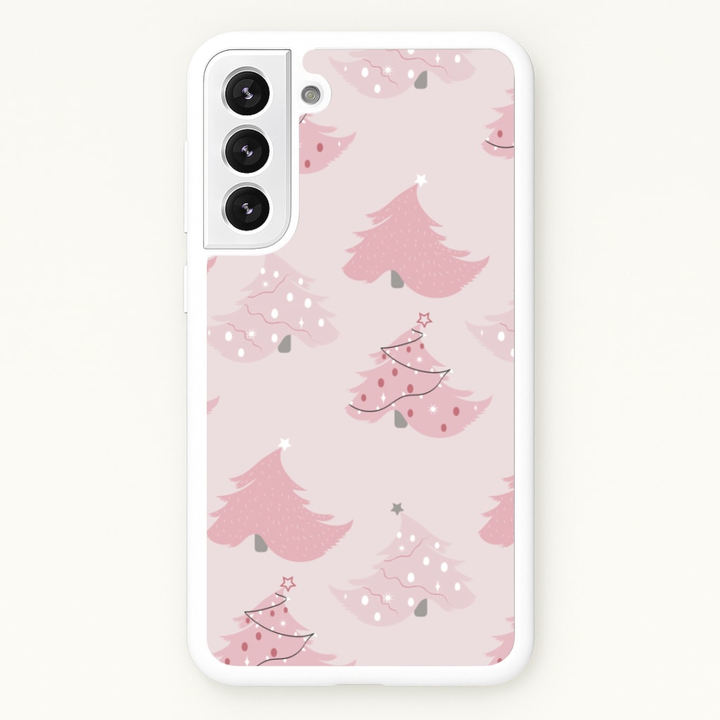 Pink Christmas Tree Pattern - Christmas Phone Case for Galaxy S22 Plus