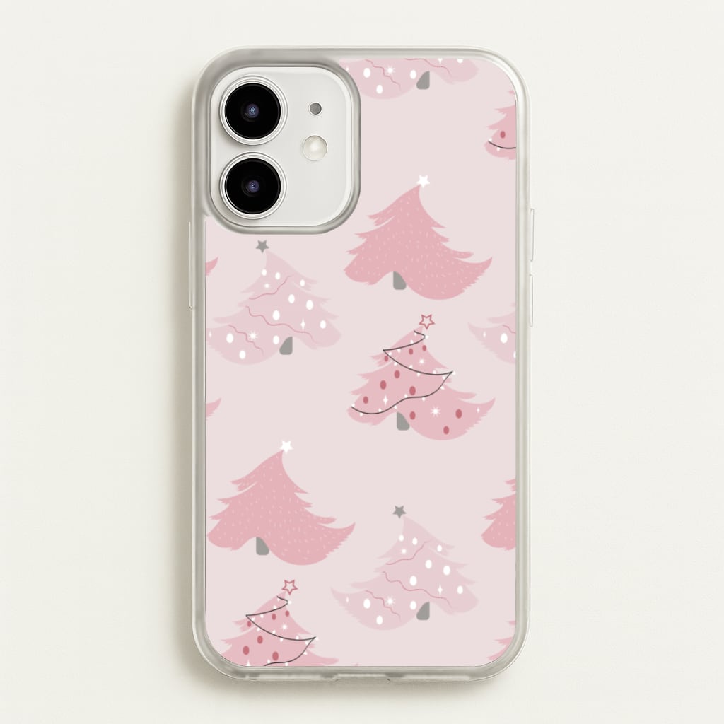 Pink Christmas Tree Pattern - Christmas Phone Case for iPhone 12 / 12 Pro