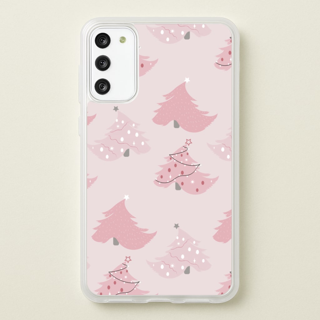 Pink Christmas Tree Pattern - Christmas Phone Case for Galaxy A41