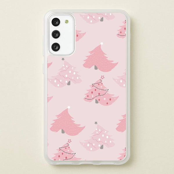 Pink Christmas Tree Pattern - Christmas Phone Case for Galaxy A41