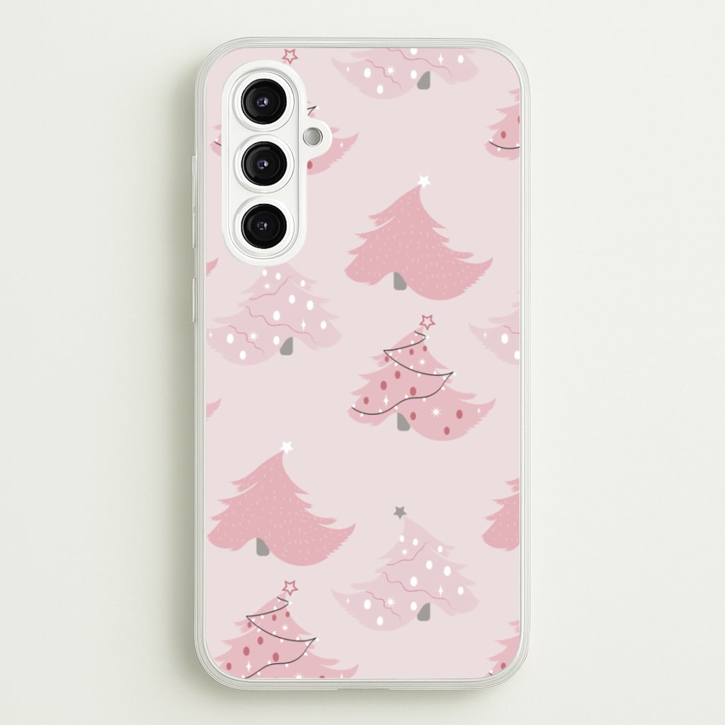 Pink Christmas Tree Pattern - Christmas Phone Case for Galaxy A16