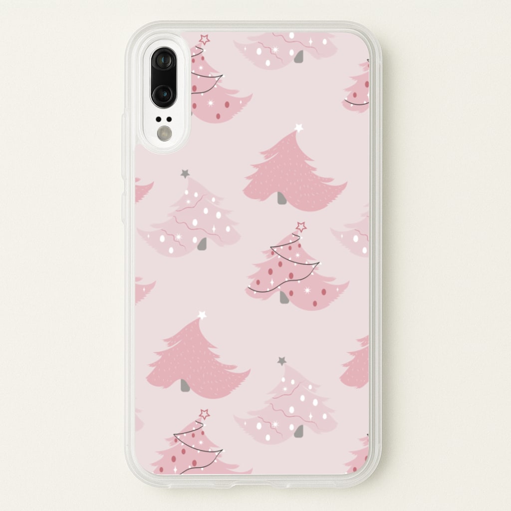 Pink Christmas Tree Pattern - Christmas Phone Case for Huawei P20