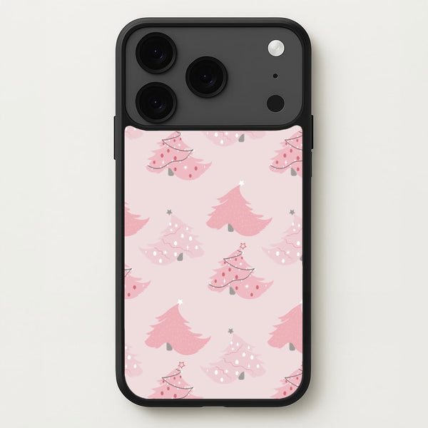 Pink Christmas Tree Pattern Phone Case for iPhone 17 Pro Max