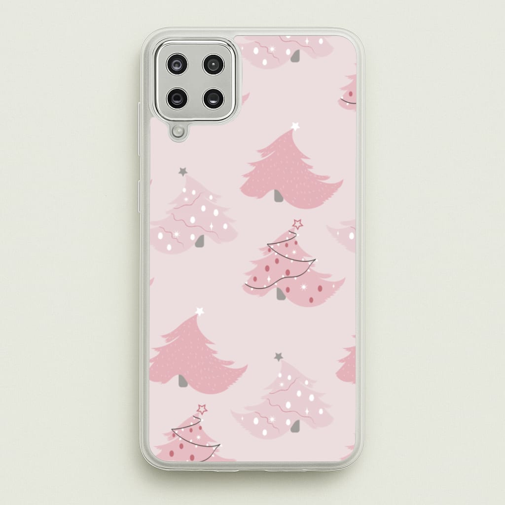 Pink Christmas Tree Pattern - Christmas Phone Case for Galaxy A12