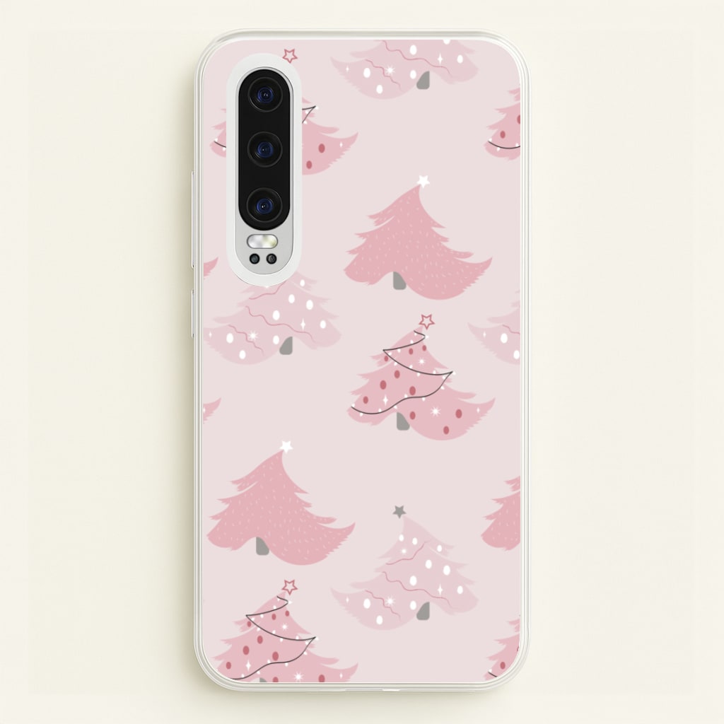 Pink Christmas Tree Pattern - Christmas Phone Case for Huawei P30