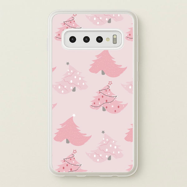 Pink Christmas Tree Pattern - Christmas Phone Case for Galaxy S10 Plus