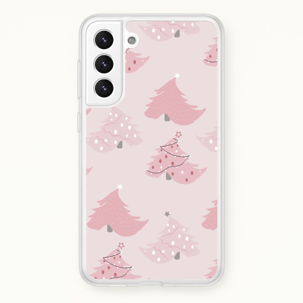 Pink Christmas Tree Pattern - Christmas Phone Case for Galaxy S21 Plus
