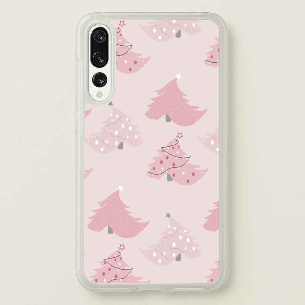 Pink Christmas Tree Pattern - Christmas Phone Case for Huawei P20 Pro