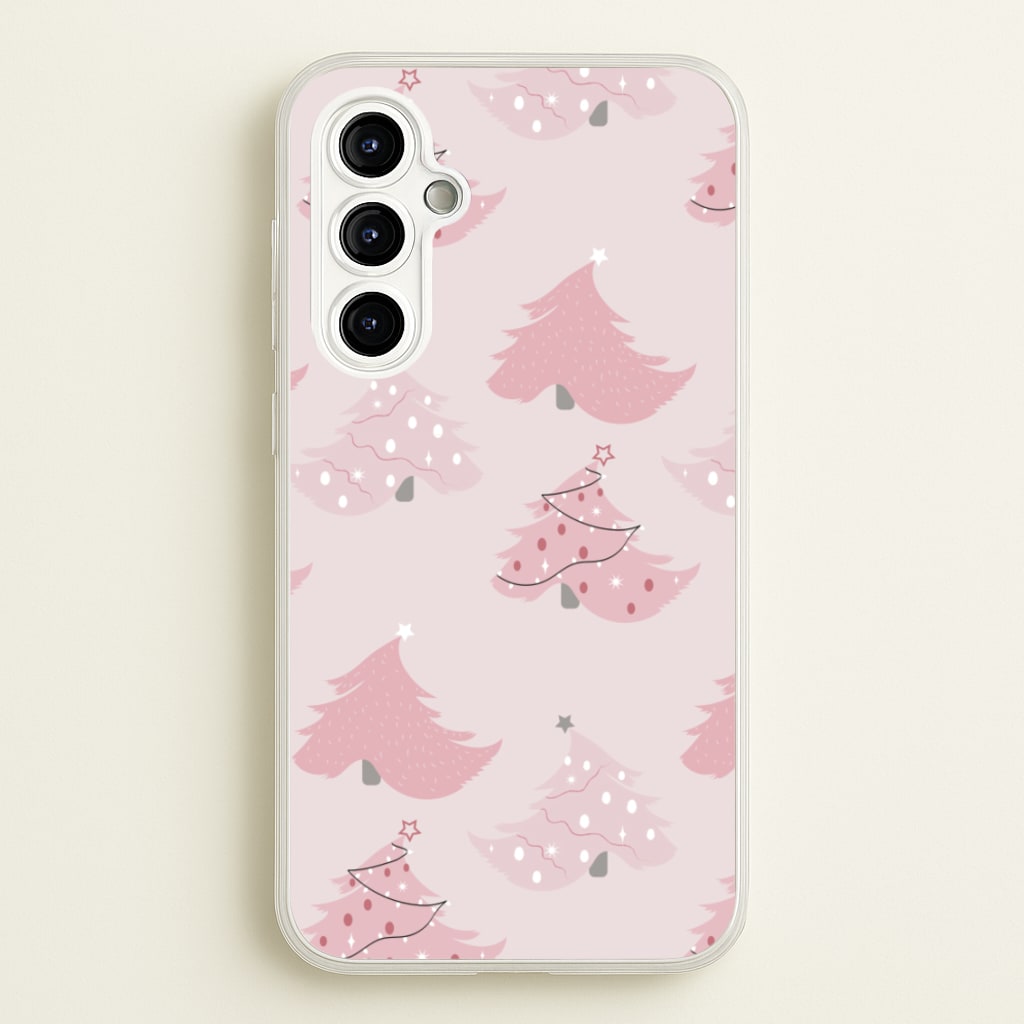 Pink Christmas Tree Pattern - Christmas Phone Case for Galaxy A54