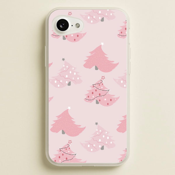 Pink Christmas Tree Pattern - Christmas Phone Case for iPhone 16e