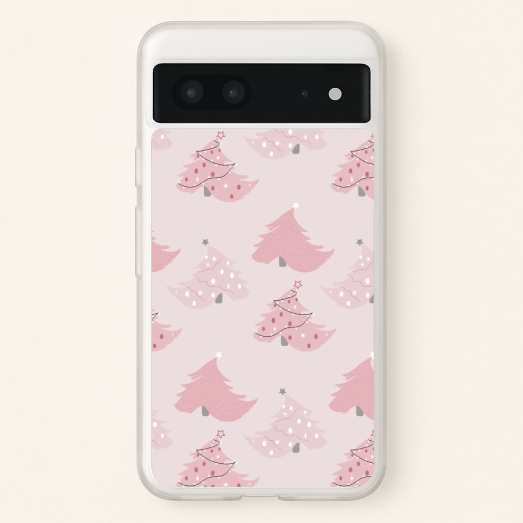 Pink Christmas Tree Pattern - Christmas Phone Case for Google Pixel 7
