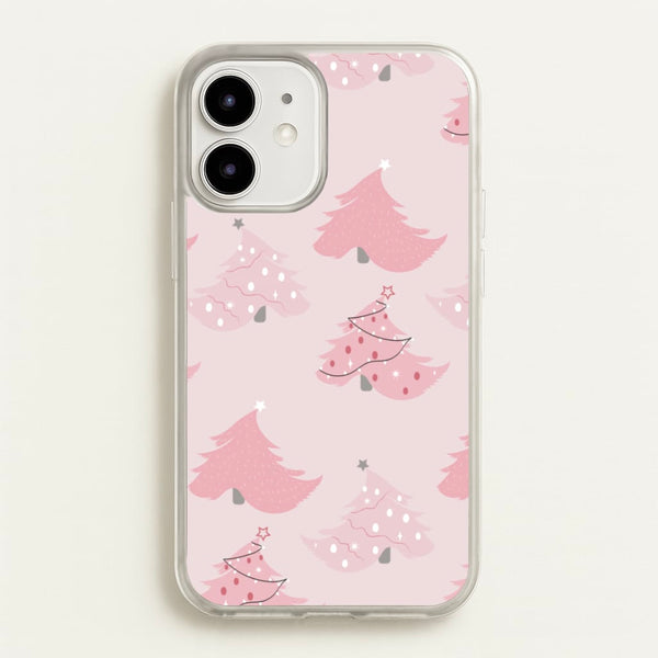 Pink Christmas Tree Pattern - Christmas Phone Case for iPhone 12 Mini