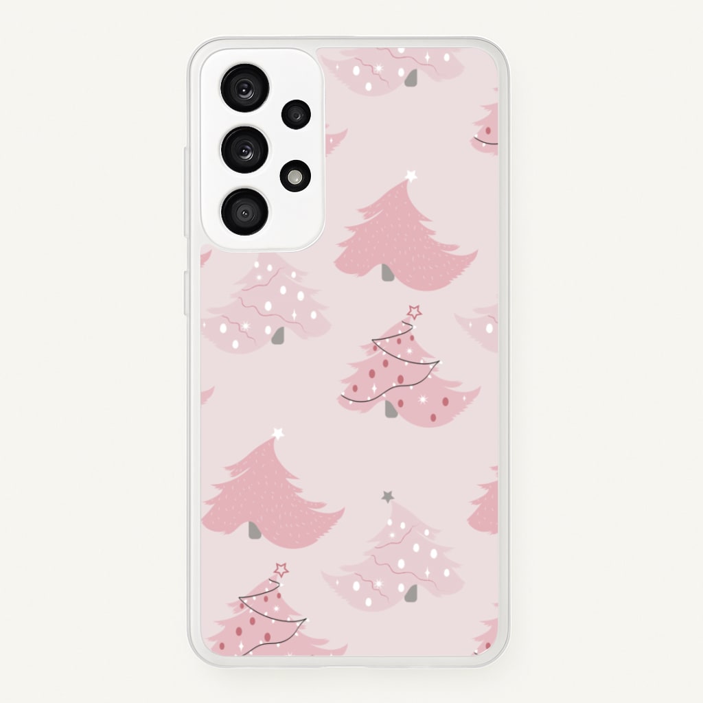 Pink Christmas Tree Pattern - Christmas Phone Case for Galaxy A53