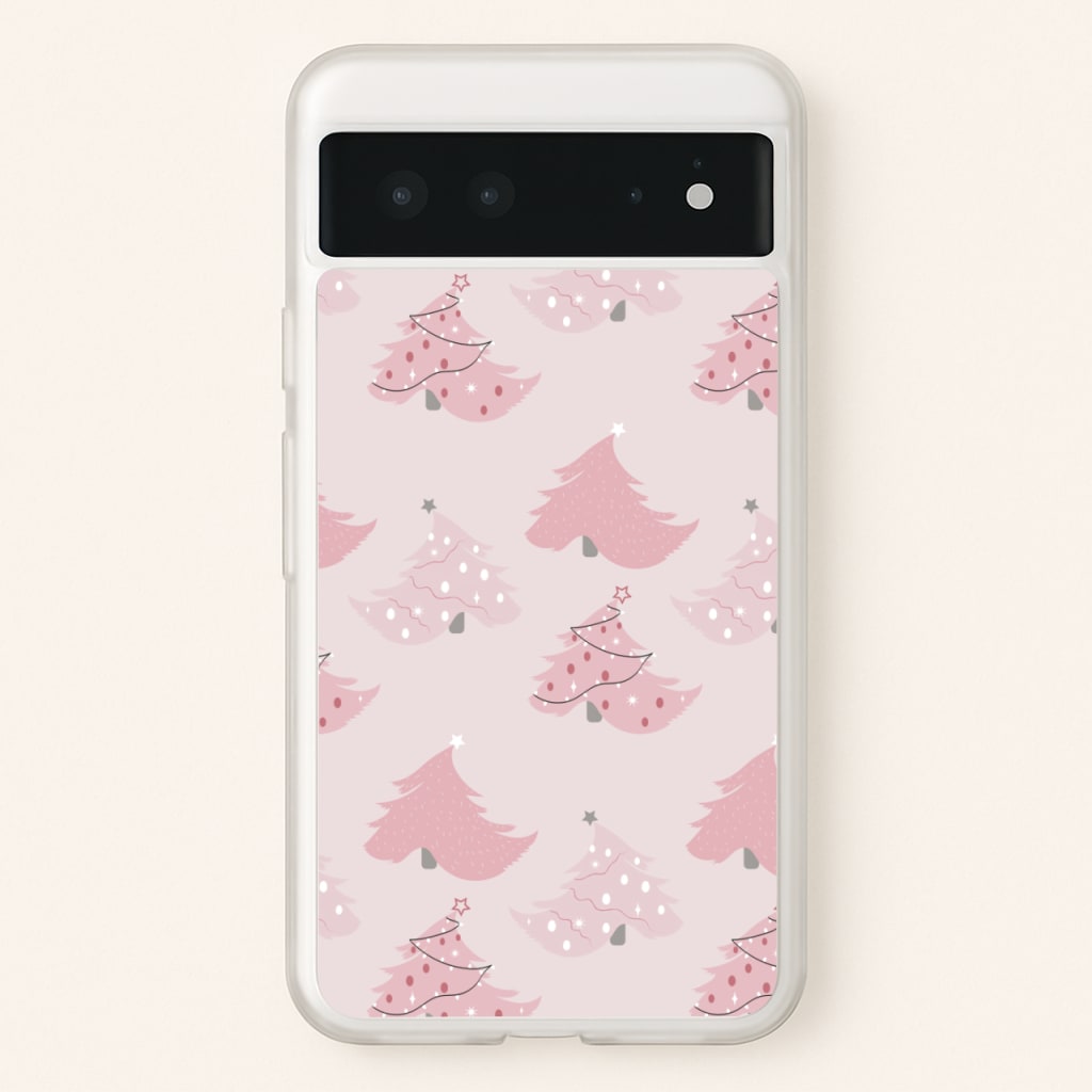 Pink Christmas Tree Pattern - Christmas Phone Case for Google Pixel 6