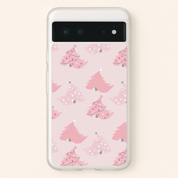 Pink Christmas Tree Pattern - Christmas Phone Case for Google Pixel 6