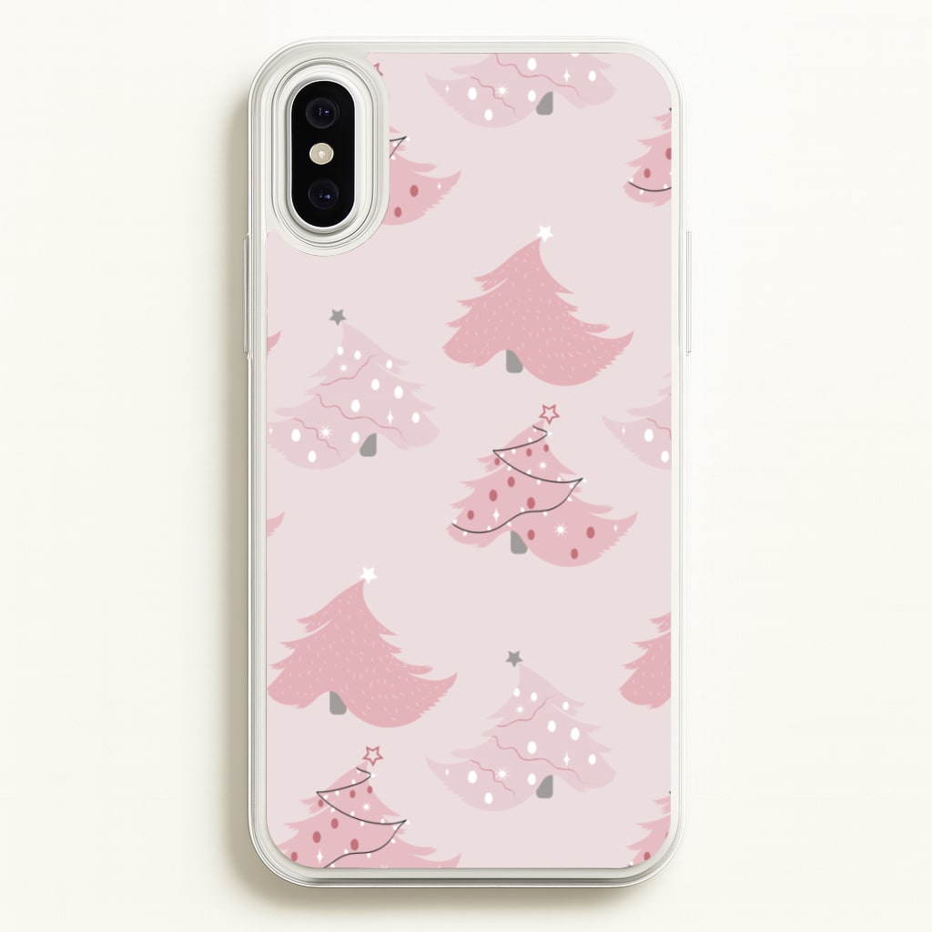 Pink Christmas Tree Pattern - Christmas Phone Case for iPhone XS Max