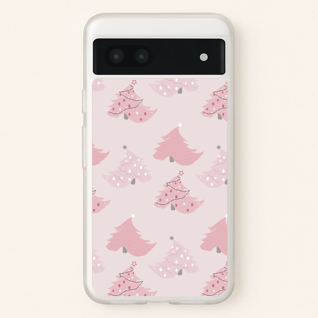 Pink Christmas Tree Pattern - Christmas Phone Case for Google Pixel 7a