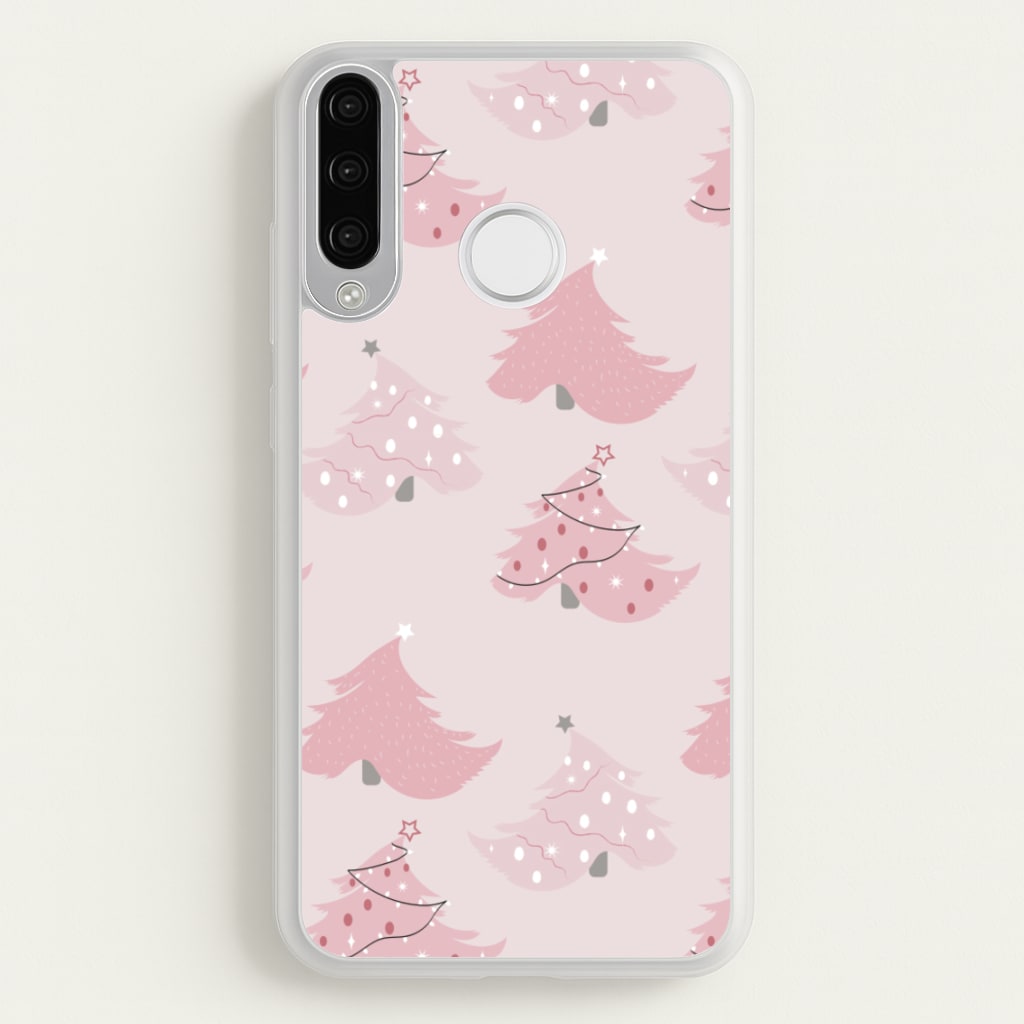 Pink Christmas Tree Pattern - Christmas Phone Case for Huawei P30 Lite