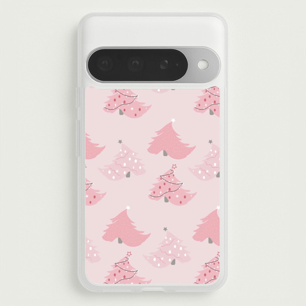 Pink Christmas Tree Pattern Phone Case for Google Pixel 10 Pro XL