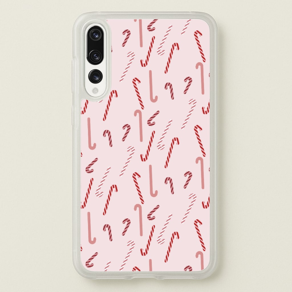 Pink Candycane Christmas Pattern - Christmas Phone Case for Huawei P20 Pro
