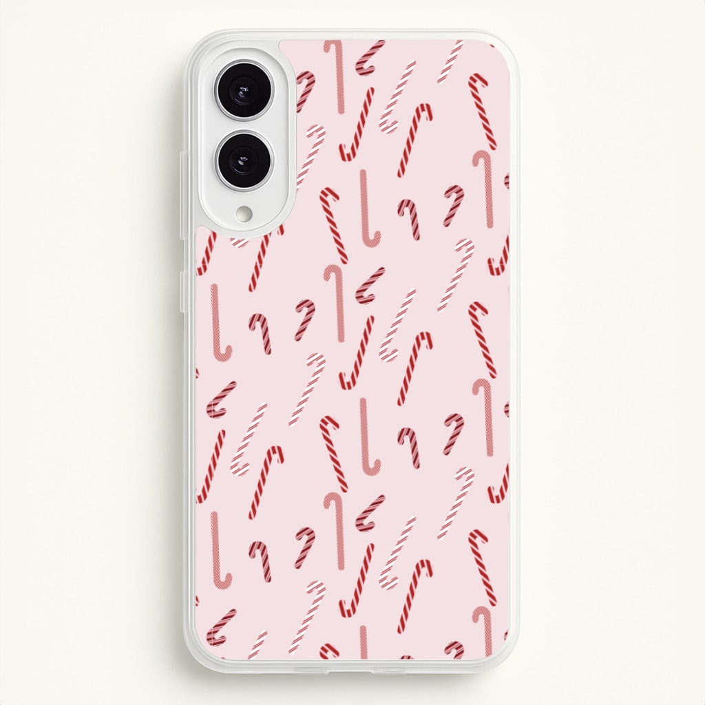 Pink Candycane Christmas Pattern - Christmas Phone Case for Galaxy S25 Edge