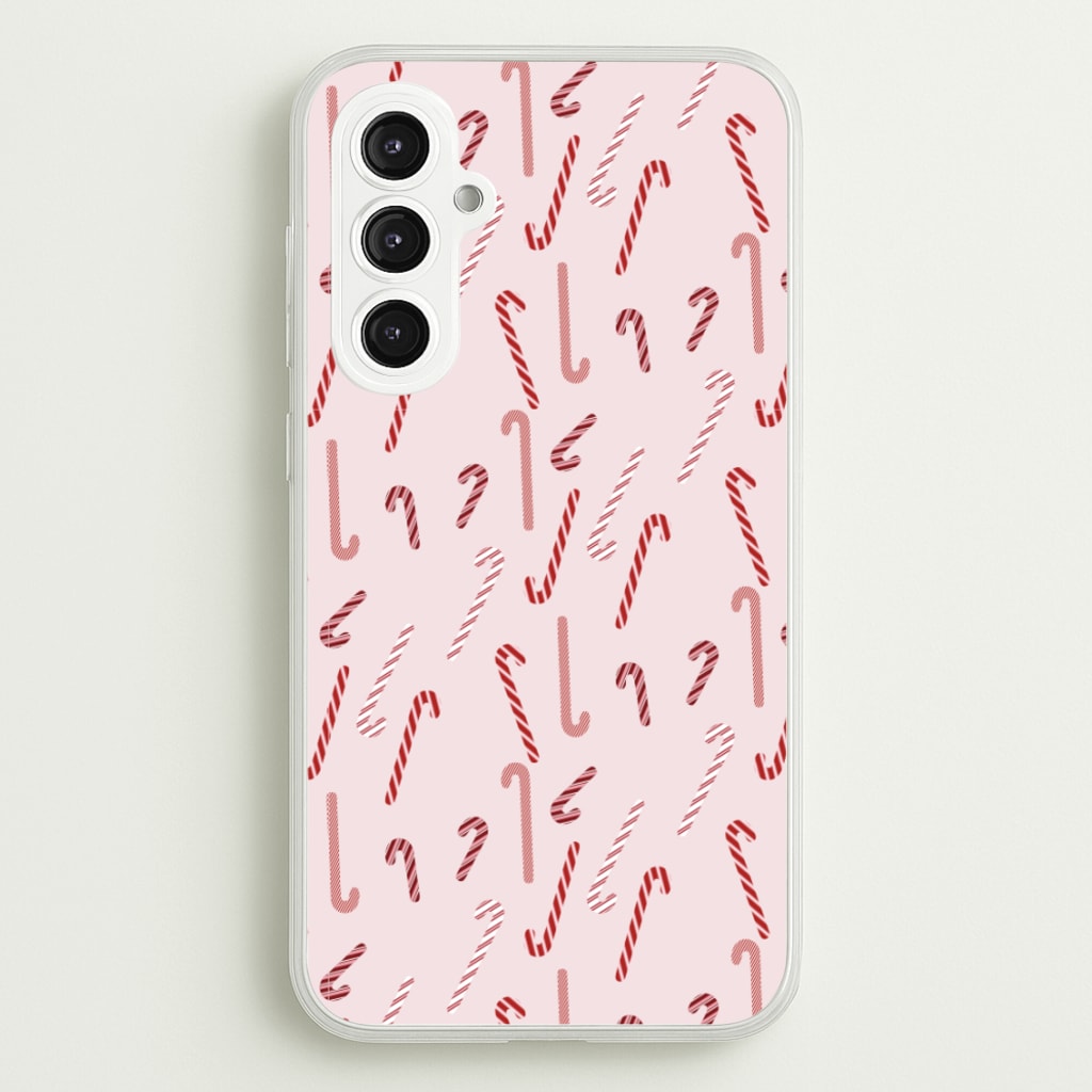 Pink Candycane Christmas Pattern - Christmas Phone Case for Galaxy S23FE