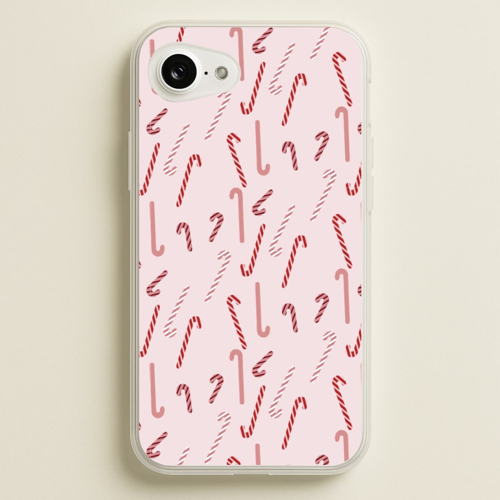 Pink Candycane Christmas Pattern - Christmas Phone Case for iPhone 16e